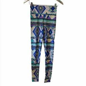 Jiva retro aztec print athletic yoga leggings